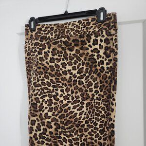 Costa Blanca Leopard Print Skirt Midi Tight Fitting
